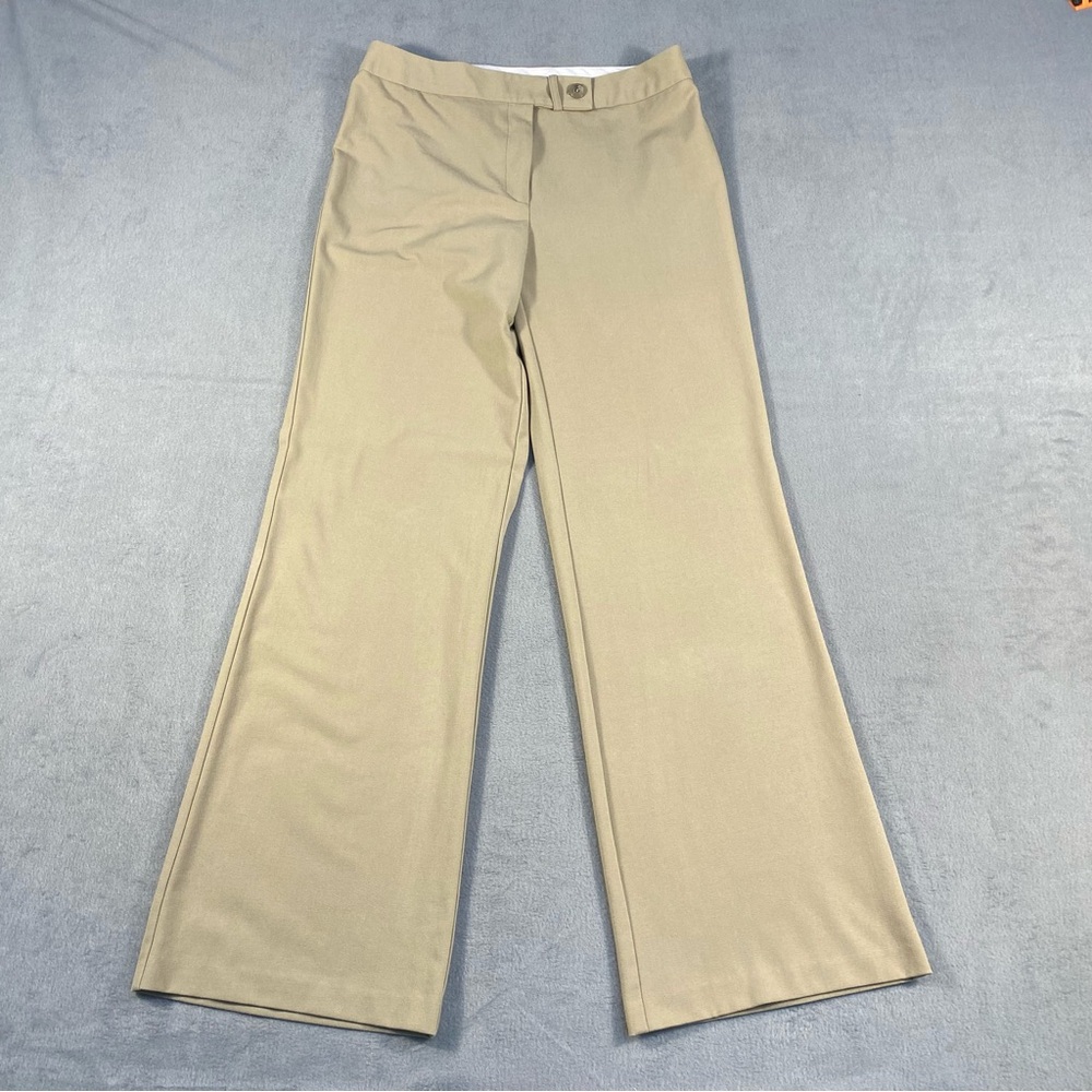 Sutton Studio Women’s Elegant Beige Flat Front Dress Pants, size 8